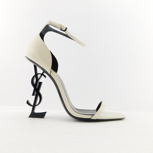 SAINT LAURENT Latte Patent YSL Heel Pump Sandal 39 - Picture 1 of 11